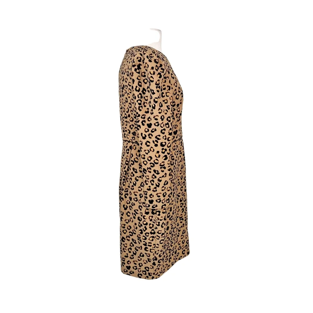NWT Donna Karan Leopard Print Long-Sleeved Sheath Dress - Picture 7 of 12